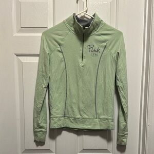 Victoria's Secret PINK yoga quarter zip Green